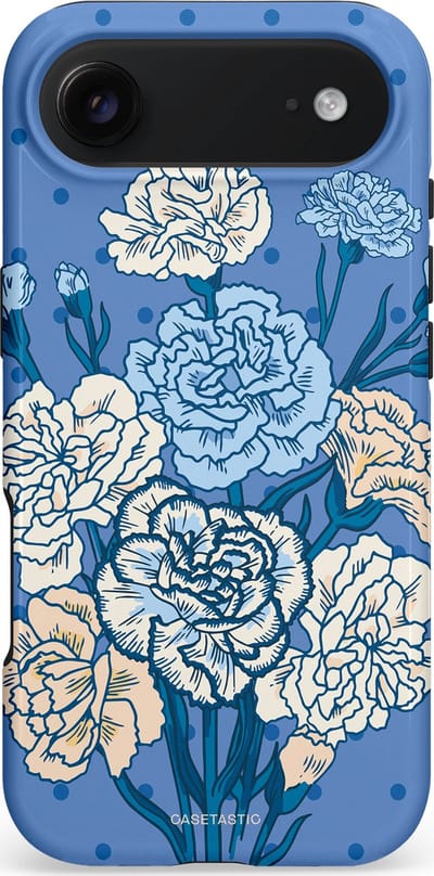 Casetastic hoesje geschikt voor Apple iPhone Air - MagSafe - Dubbellaagse bescherming - Anjer boeket - Fashion Case - Zand Blauw