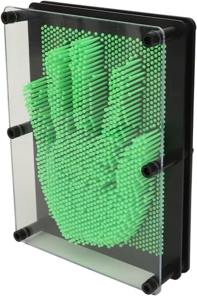 3D Pin Art Bord Speelgoed voor Kinderen, Creatieve Handafdruk Kunst, Ontwikkel Verbeeldingskracht en Oog-Hand Coördinatie met 3D Pen en Groot Formaat Groen