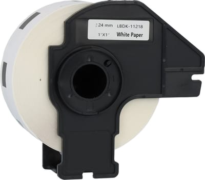 Dappaz - Brother Compatible DK-11218 Label - Voorgestanst Rond Label - Diameter 24 mm - 1000 Labels per Rol - Zwart op wit - Papier - 1 stuks