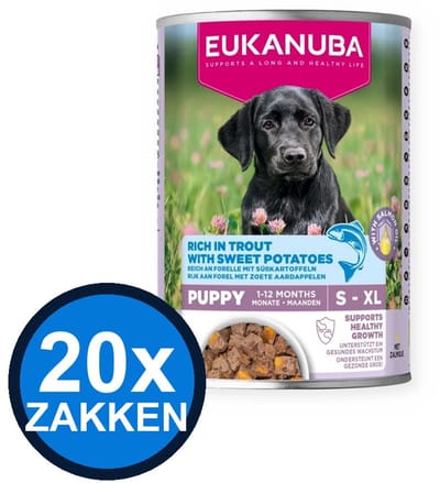 20x Eukanuba - Life Care Dog Wet Puppy Trout & sweet Potato - Hondenvoer Natvoer - 400 g