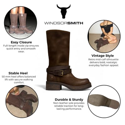 Windsorsmith Dames Brownie Suède Leren Halfhoge Western Rijlaarzen - Gotcha