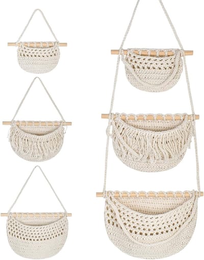 Hanging Wall Bag Organizer voor Kinderen - Ruimtebesparende Opbergoplossing voor de Kinderkamer in Beige