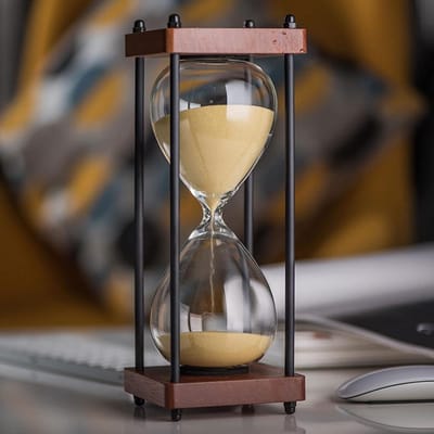 Zandloper Timer - Zandklok Keuken - Tijd Management - Antiek Glas Ontwerp - 15 Minuten - Geel Zand