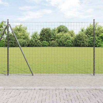 vidaXL - Euro-hek - met - betonnen - voetstuk - 10 - x - 1,4 - m - PVC-Coated - Staal - Mesh