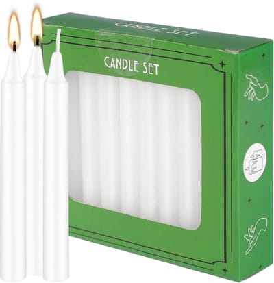40 Witte Kruidenkaarsen Set (10,5 cm) voor Rituelen, Meditatie en Altaar