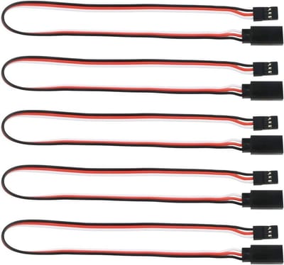 5 Stuks 12" 300mm JR Style Servo Verlengkabels, 3-Pins Servo Kabels, 22AWG 60 Kernen voor Vliegtuigen en Modelbouw