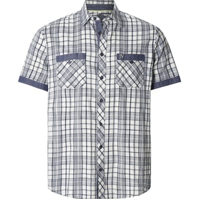 Jan Vanderstorm herren Overhemd Met Korte Mouwen - 41/42 - wit - Plus Size