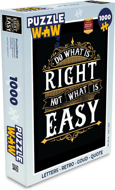 Puzzel Letters - Retro - Goud - Quote - Legpuzzel - Puzzel 1000 stukjes volwassenen