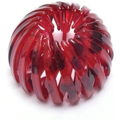 Uitrekbare Magische Haarklem - Retro Geometrische Paardenstaart Houder, Ronde Kapsel Speld, Dames Mode Haaraccessoire Red 1pc