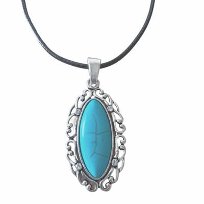 Ketting-Purdy-Turquoie-Strass-ovaal- Charme Bijoux