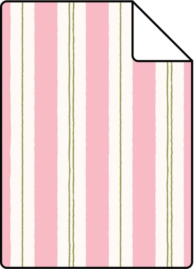 Proefstaal ESTAhome behang strepen roze en groen - 26.5 x 21 cm - 131964-S