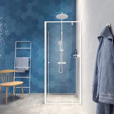 Sealskin - Douchedeur + Zijwand Contour 90 X 200cm - Wit Profiel - 6 Mm Helder Glas