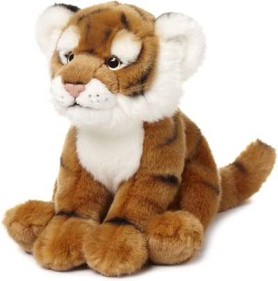 WNF Tijger knuffel - 23 cm - zittend - pluche knuffeldieren - Wereld Natuur Fonds
