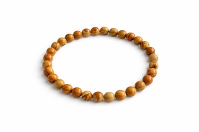 Hout Jaspis Armband 6 mm Kralen - 18 cm - Elastische Edelsteen Armband - Bruin Beige Natuursteen