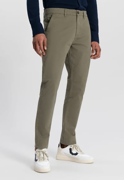 Dstrezzed Charlie Slimfit Chino Army Green Maat: W29L32 | Chino's Outlet | Heren | Bruin