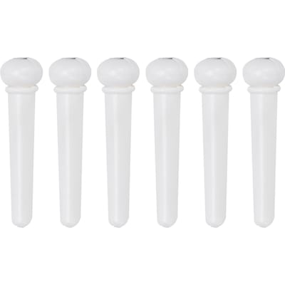 6 Pièces Chevilles de Pont en Plastique Chevilles de Guitare Acoustique Accessoires pour Instruments à Cordes Remplacement white