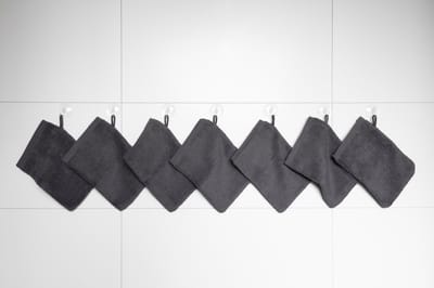 RELAKZ - Steel Grey - Washandjes - Set 7 Stuks - 100% Katoen - 550 GSM - Zacht en Hoog Absorberend