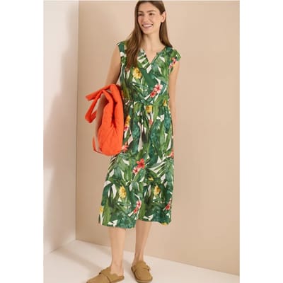 Midi-jurk met bloemenpatroon