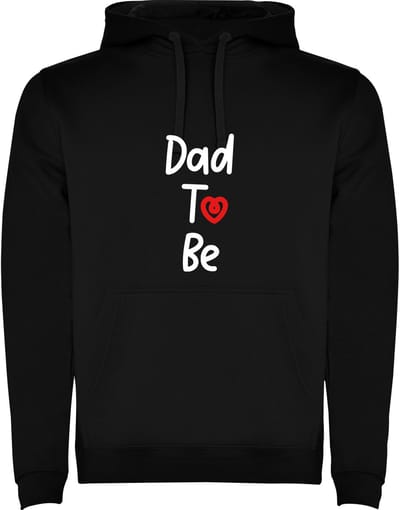 Zwarte Hoodie Papa / Vader in Wording met hartje - Dad to Be with heart Maat M