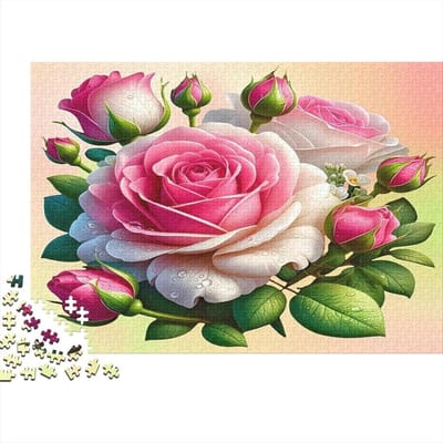 Rozenbloesem Puzzel - Legpuzzel Volwassenen - Ontspanning Thuis - Gerecycled Materiaal - 1000 Stukjes - Roze