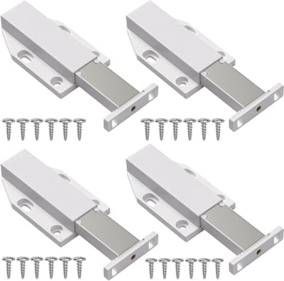 4 x Push Door Opener voor Meubels, Magnetische Deursluiter, Drukopening voor Kasten en Lades, Wit