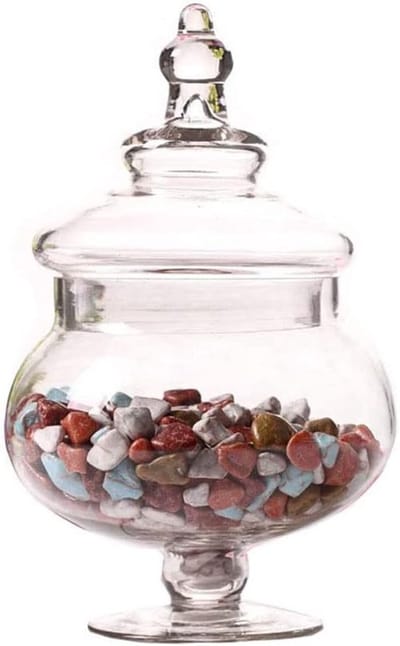 Decoratieve Glazen Opbergpot met Deksel voor Snoep, Vintage Koekjes en Suikergoed
