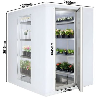 GGM Gastro Kühlzelle - 2100x1200mm - 3,7m³ - mit 3 Glasseiten Wit
