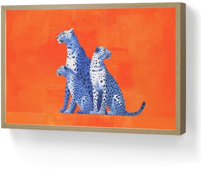 Wandlamp 60x40 cm - Oplaadbaar - Luipaarden - Stippen - Oranje - Wandlampen binnen woonkamer - Slaapkamer lamp - Decoratieve nachtlamp - Vloerlamp draadloos