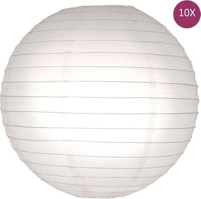 Brandvertragende lampion wit 25 cm - 10 stuks - fire resistent