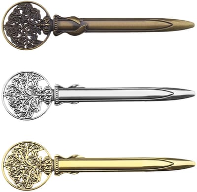 Dailygoods- Briefopener 3 Stuks - Zinklegering - Envelopopener - Retro Levensboom - 12,8 cm - Geen Snijranden
