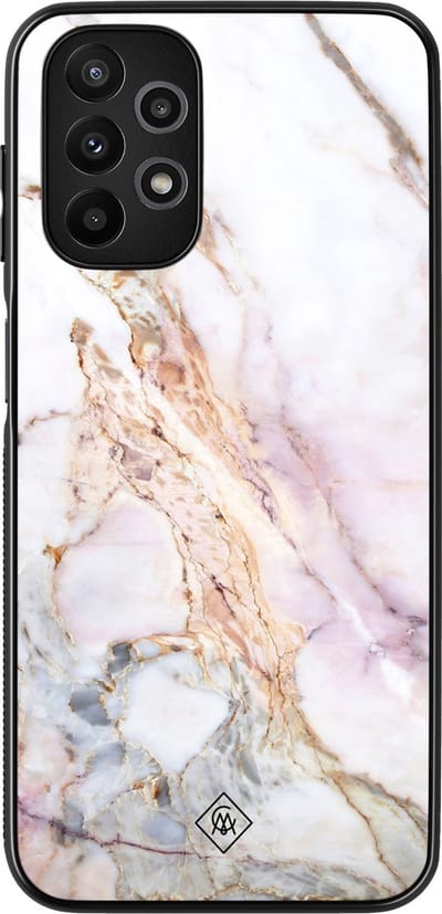 Casimoda® hoesje - Geschikt voor Samsung Galaxy A13 4G - Parelmoer Marmer - Zwart TPU Backcover - Marmer - Multi