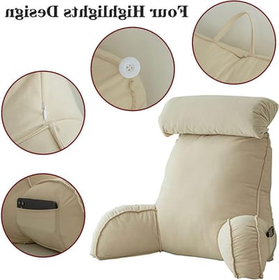 Comfortabel Leeskussen met Armsteun en Rugondersteuning, Gevuld met Geperforeerd Geheugenfoam voor Ontspanning en Ondersteuning tijdens het Lezen in Bed