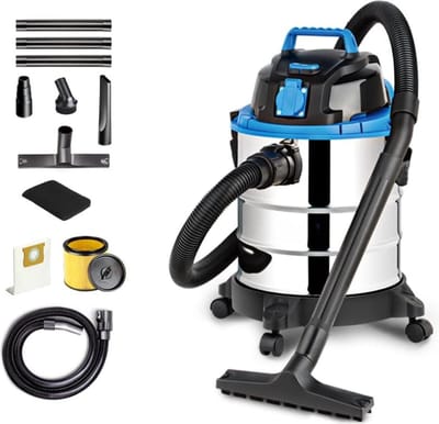 Bouwstofzuiger Zonder Zak - Alleszuiger Met Accessoires - Waterzuiger Met 20 Liter Reservoir - Stofzuiger - Met Waterfilter En Blaasfunctie – 1200 Watt - Voor Binnen en Buitenreiniging