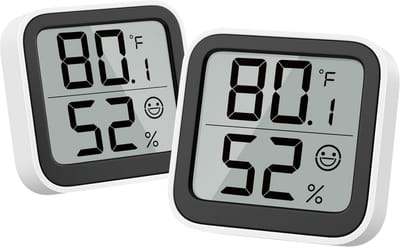 Hygrometer en Thermometer - Mini Luchtvochtigheidsmeter met Comfortweergave, Binnengebruik, Schakelaar °C/°F
