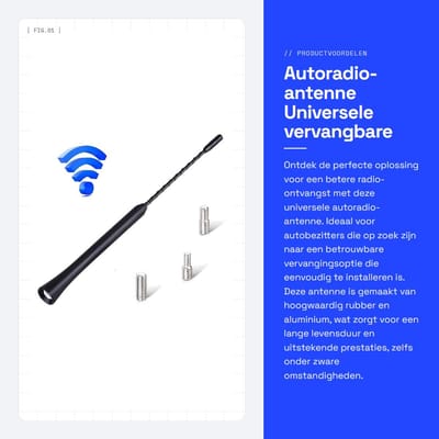 Dailygoods- Autoradio-antenne 9 Inch - Ruisbestendig - Rubber/Aluminium - Universele Schroefdraad 4mm/5mm/6mm - Eenvoudige Installatie - Duurzaam - Auto Antenne