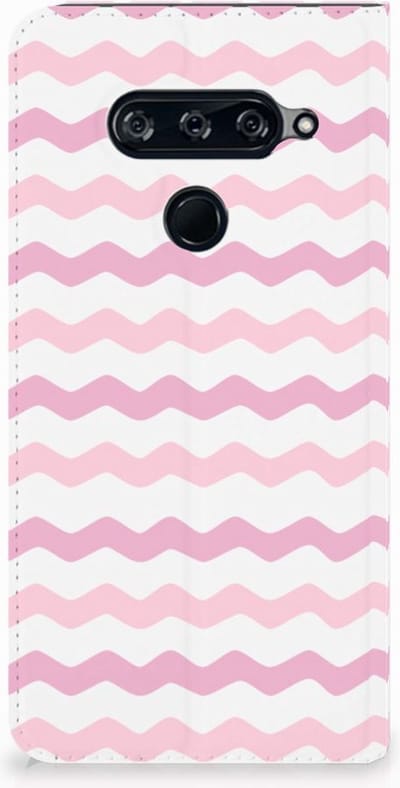 LG V40 Thinq Hoesje met Magneet Waves Roze