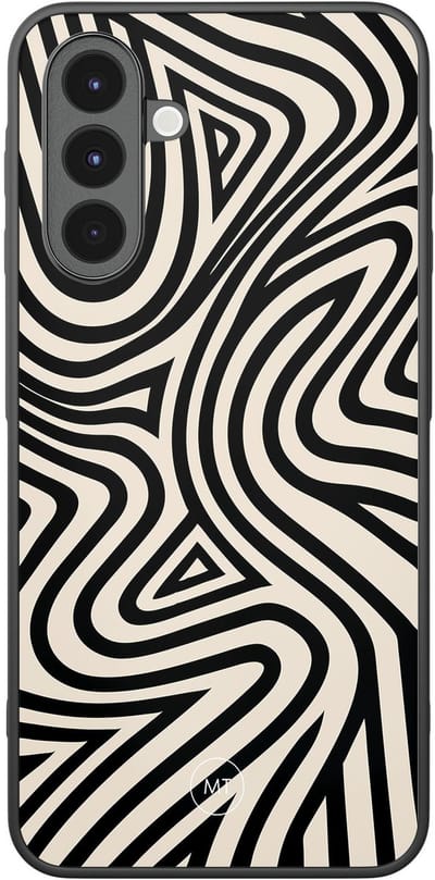 Hoesje geschikt voor Samsung Galaxy A16 - Groovy lines - TPU Hard Case Backcover - Zwart, Wit - Mooie Telefoonhoesjes