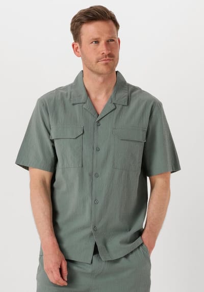 PURE PATH Regular Fit Shortsleeve Shirts Heren - Vrijetijds blouse - Groen - Maat S