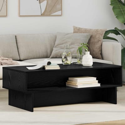 vidaXL - Salontafel - Zwart - Eiken - 100 - x - 46 - x - 35 - cm - Bewerkt - hout