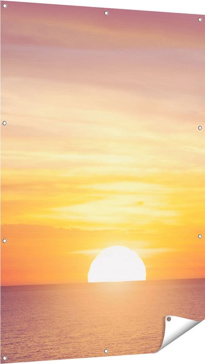 Gards Tuinposter Zonsondergang op de Zee - 100x150 cm - Tuindoek - Tuindecoratie - Wanddecoratie buiten - Tuinschilderij