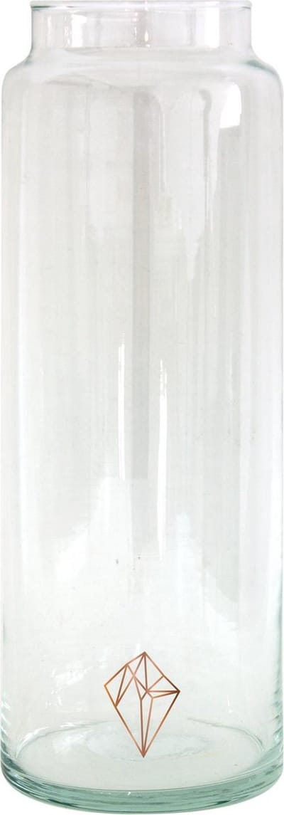 TAK Design Vaas Diamond XL - Handgemaakt - Glas - Ø10 x 30 cm - Koper