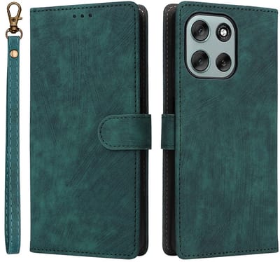 Coverup Hoesje - Geschikt voor Motorola Moto G56 Hoesje - Coverup Book Case met Koord - Groen