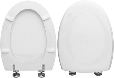 Toiletzitting Hout - Toiletdeksel WC bril - Badkamer Vernieuwen - Hout met harslaag - 50x40 cm - Wit