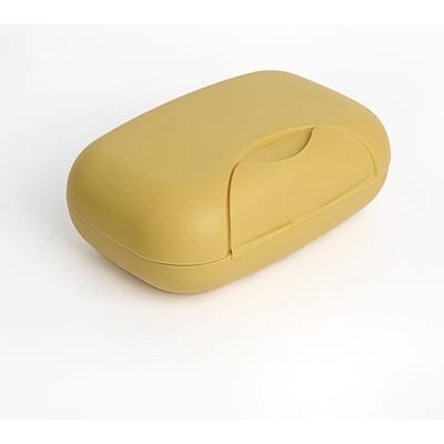 Boîte à savon de voyage portable quatre couleurs, étanche, anti-fuite, élégante, compacte, facile à transporter, boîte de rangement scellée pour salle de bain jaune