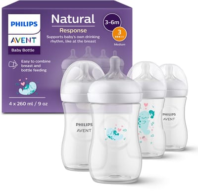 Philips Avent Natural Response 4 babyflessen – 260 ml – flow 3- zeehond – SCY903/61