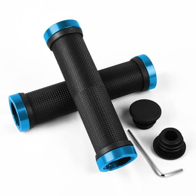 Fiets Handvatten met Antislip Rubber, Inclusief 2 Aluminium Sloten en Eindkappen, Ideaal voor Scooters en Cruisers