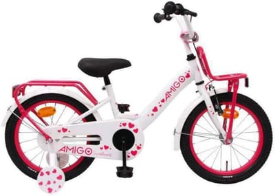 Kinderfiets - Meisjesfiets - Veilig Leren - Lichtgewicht Frame - 16 Inch - Wit