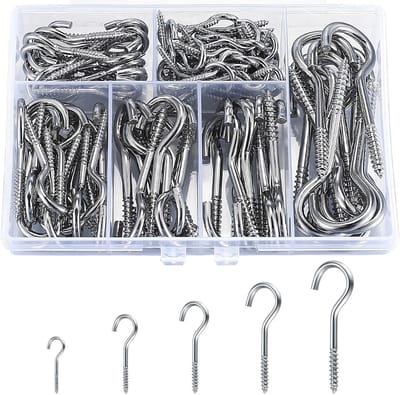 Screw-in Haakjes voor Planten en Sleutels - 115 Stuks, Ideaal voor het Ophangen van Decoraties en Keukengerei