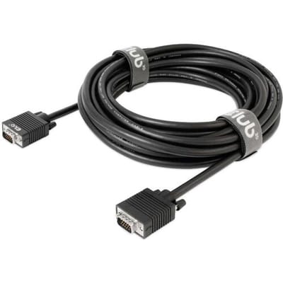 club3D CAC-1710 VGA-kabel VGA Aansluitkabel VGA-stekker 15-polig, VGA-stekker 15-polig 10.00 m Zwart Schroefbaar, Vergulde steekcontacten