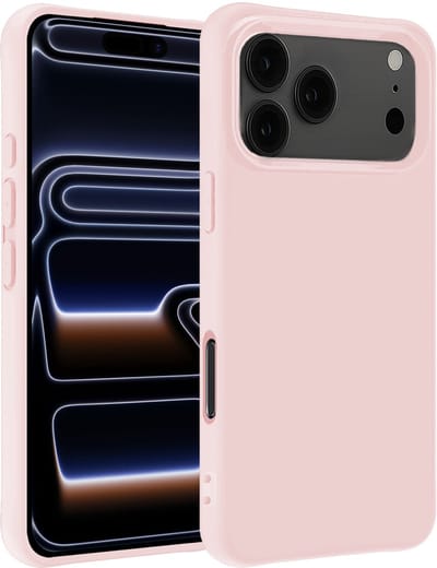 Hoesje - Geschikt voor iPhone 17 Pro / 18 Pro - Sterk & Shockproof - Siliconen Case - Hoes Cover - Telefoonhoes - Lichtroze